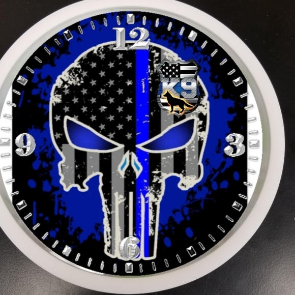 K9 police officer led lights clock
